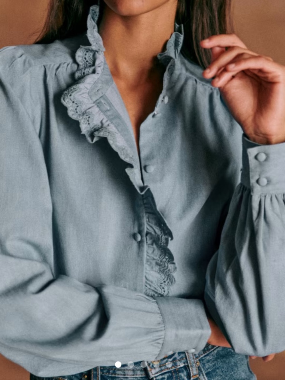 Sezane Chlo Top in Chambray